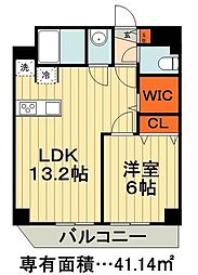 メイアジュール登戸 1LDKの間取図画像