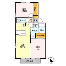 グレイス鷺沼台B 2LDKの間取図画像