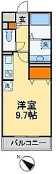 ソリエガーデン ワンルームの間取図画像