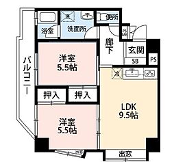 ガーデンハウス本千葉 2LDKの間取図画像