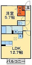 アーバンライフ萩台 1LDKの間取図画像