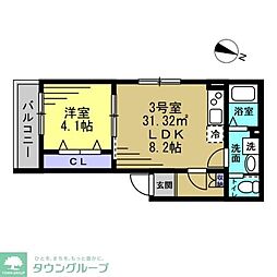 KAIROS 1LDKの間取図画像