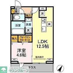 D-ROOM汐見丘α 1LDKの間取図画像