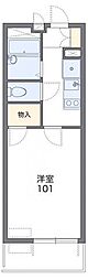 レオパレスメローフィールドK 1Kの間取図画像