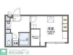 レオパレスW・Kハイツ 1Kの間取図画像