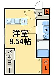 グランニール幕張2 ワンルームの間取図画像