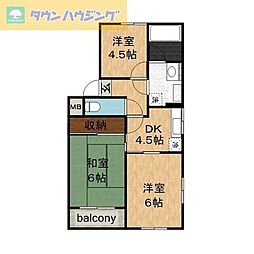 MSハイツ 3DKの間取図画像
