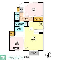 カサヴェール1 2LDKの間取図画像