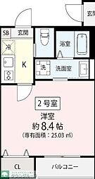 SR北習志野 1Kの間取図画像