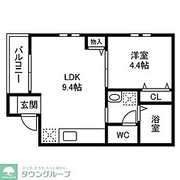 Mon amour KAREN 東千葉 1LDKの間取図画像