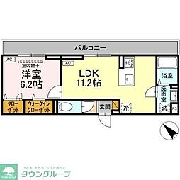 D-SOLACE新千葉3丁目 1LDKの間取図画像