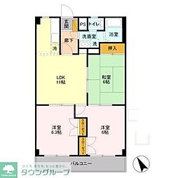 山善ビル 3LDKの間取図画像