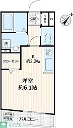 LaSuaCasa.S2 ワンルームの間取図画像