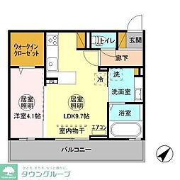 フィオーレ金田西 1LDKの間取図画像