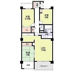 ビラ園生 3LDKの間取図画像