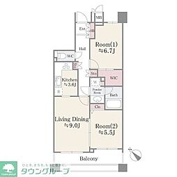 ガーデンアヴェニュー妙典 2LDKの間取図画像