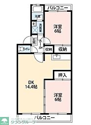 ロイヤルグリーン八千代4号棟 2LDKの間取図画像