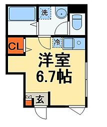 ベレガンス稲毛2 ワンルームの間取図画像