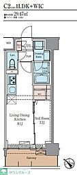 LUXENAPAWS南行徳 1LDKの間取図画像