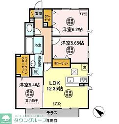 月うさぎ参 3LDKの間取図画像