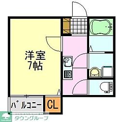 フェリス浜野町 1Kの間取図画像