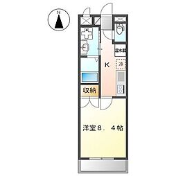 WoodCastle 1Kの間取図画像