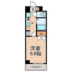 アジリア浦安 1Kの間取図画像