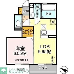 プランドール 1LDKの間取図画像