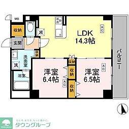 カスタリア西船橋II 2LDKの間取図画像