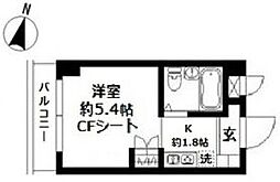 カレッジハイツ稲毛 1Kの間取図画像