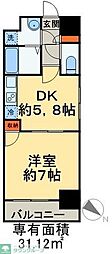 スカール千葉みなと 1DKの間取図画像