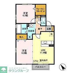 バニュルス2 2LDKの間取図画像