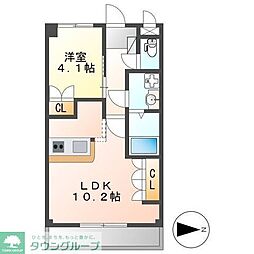 スカイパークオキツカ 1LDKの間取図画像