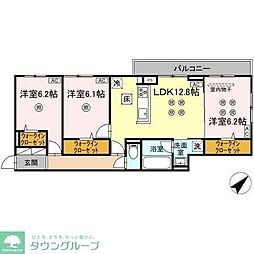 ウィンザーコート金田西 3LDKの間取図画像