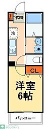MELDIA八千代台2 1Kの間取図画像