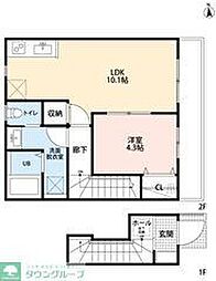 リーブルファイン船橋芝山 1LDKの間取図画像