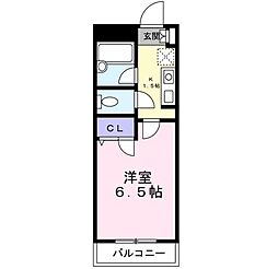 ドゥエルイースト 1Kの間取図画像