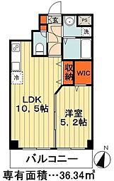 フェアリーヒルズ 1LDKの間取図画像