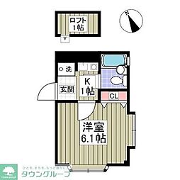 ローズアパートメント泉10番館 1Kの間取図画像