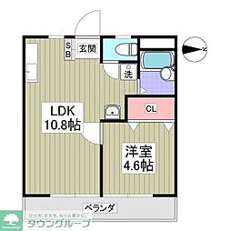三協コーポ 1Kの間取図画像