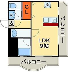 金太郎ヒルズ27'★ 1Kの間取図画像