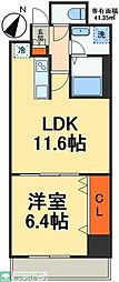 miliabitaNo35 1LDKの間取図画像