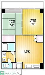 UKマンション 2LDKの間取図画像