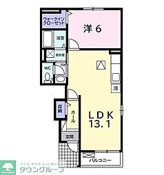 エアリーズシエロA 1LDKの間取図画像