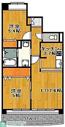 レシェンテ御塚山 2LDKの間取図画像
