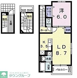 ウイスティリア1 1LDKの間取図画像