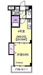 YMK稲毛 1DKの間取図画像