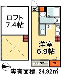 エスカーダ蘇我 ワンルームの間取図画像