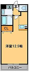 ブライトコート 1Kの間取図画像