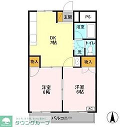 ファーストグリーンA 2DKの間取図画像